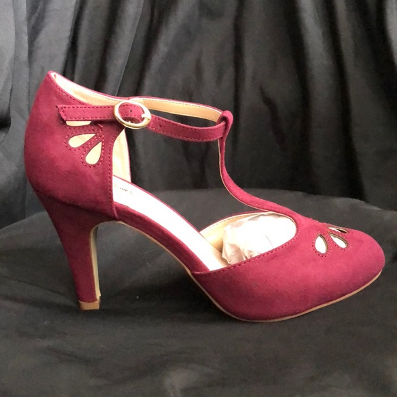 Shoes - J. Adams Vintage Style Burgundy Heels